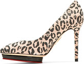 Thumbnail for your product : Charlotte Olympia Beige Leopard Print Debbie Pumps