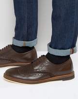 Thumbnail for your product : Frank Wright Textured Brogues In Brown Leather