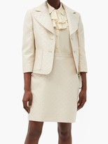 Thumbnail for your product : Gucci GG Lurex-jacquard Cropped Wool-blend Jacket - Ivory