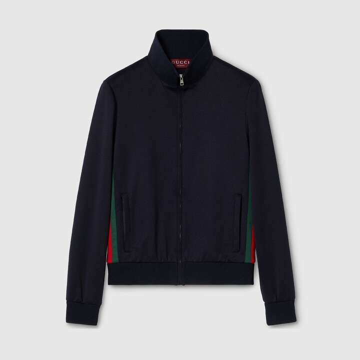 Gucci Technical jersey zip jacket with Web