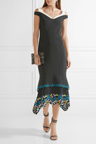 Thumbnail for your product : Peter Pilotto Tiered Embroidered Stretch-cady Dress