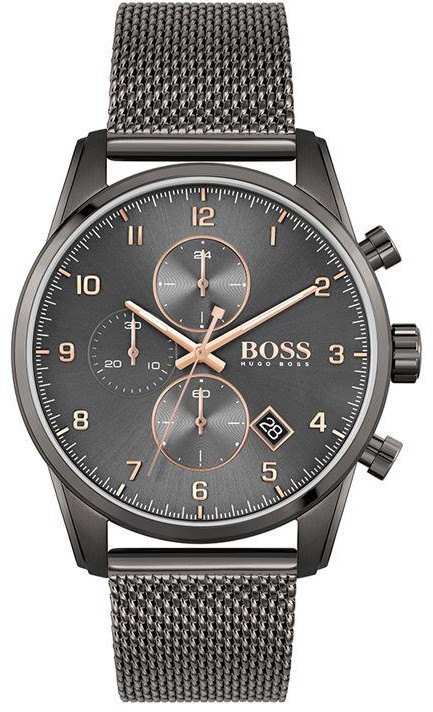 HUGO BOSS Gents Skymaster Grey IP Mesh Strap Watch - ShopStyle