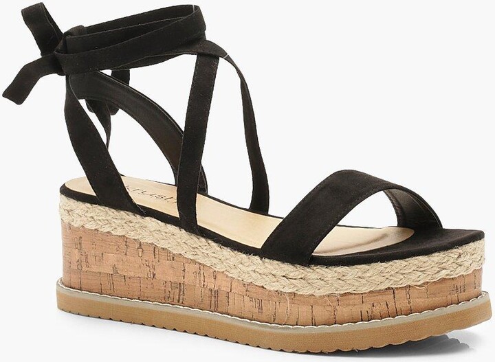 flatform espadrille tie up sandals