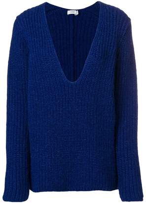 Closed ribbed knit oversized sweater