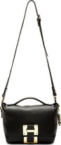 Thumbnail for your product : Sophie Hulme Black Leather Mini Soft Flap Shoulder Bag