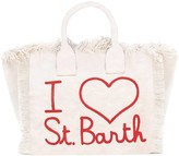 Thumbnail for your product : MC2 Saint Barth White Beach Bag With Red Embroidery