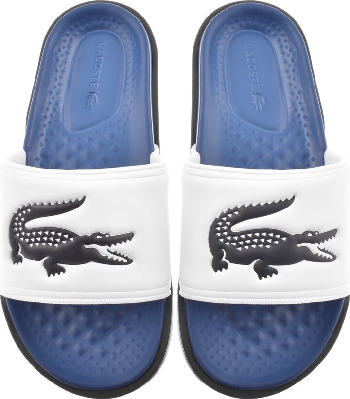Lacoste Croco Dualiste Sliders White ShopStyle Sandals Slides