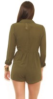 Thumbnail for your product : West Coast Wardrobe Georgie Long Sleeve Romper in Olive
