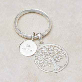 Asta Bloom Boutique Sterling Silver Tree Of Life Personalised Keyring