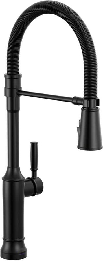 Delta Renaldi Touch2O Spring Spout Matte Black 23.13 in. H Pull Down Sprayer Kitchen Faucet 360° Spout Swivel