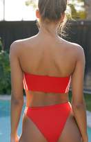 Thumbnail for your product : La Hearts Red Drift Bandeau Bikini Top
