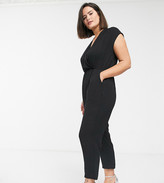 Thumbnail for your product : Only Curve wrap jumpsuit in black
