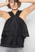 Thumbnail for your product : 7 For All Mankind Double Layer V-Neck Tank In Black