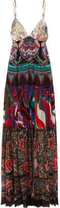 Roberto Cavalli Printed Silk-georgette Maxi Dress - Purple