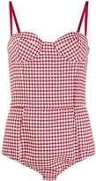 Thumbnail for your product : RED Valentino Houndstooth-Pattern Bustier Bodysuit