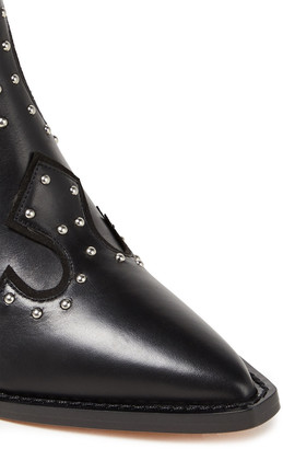 IRO Suede-trimmed Studded Leather Ankle Boots