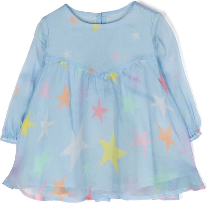 Star-Print Ruched Blouse