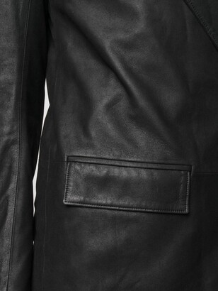 Ann Demeulemeester Off-Centre Buttoned Leather Jacket