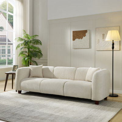 Brayden Studio Silo 87 In. 3 Seater Modern Upholstered Velvet Sofa