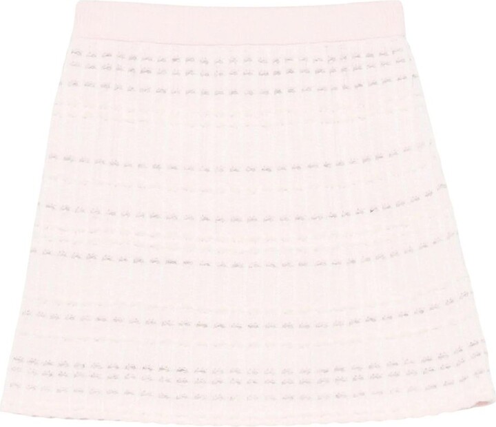 Thom Browne Seersucker Knit Tweed Jacquard Mini Skirt