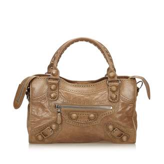 Balenciaga City Brown Leather Handbags