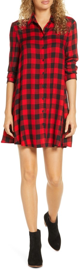 red buffalo plaid women's dress