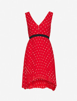 Thumbnail for your product : Maje Relina flower-embroidered pleated mini dress