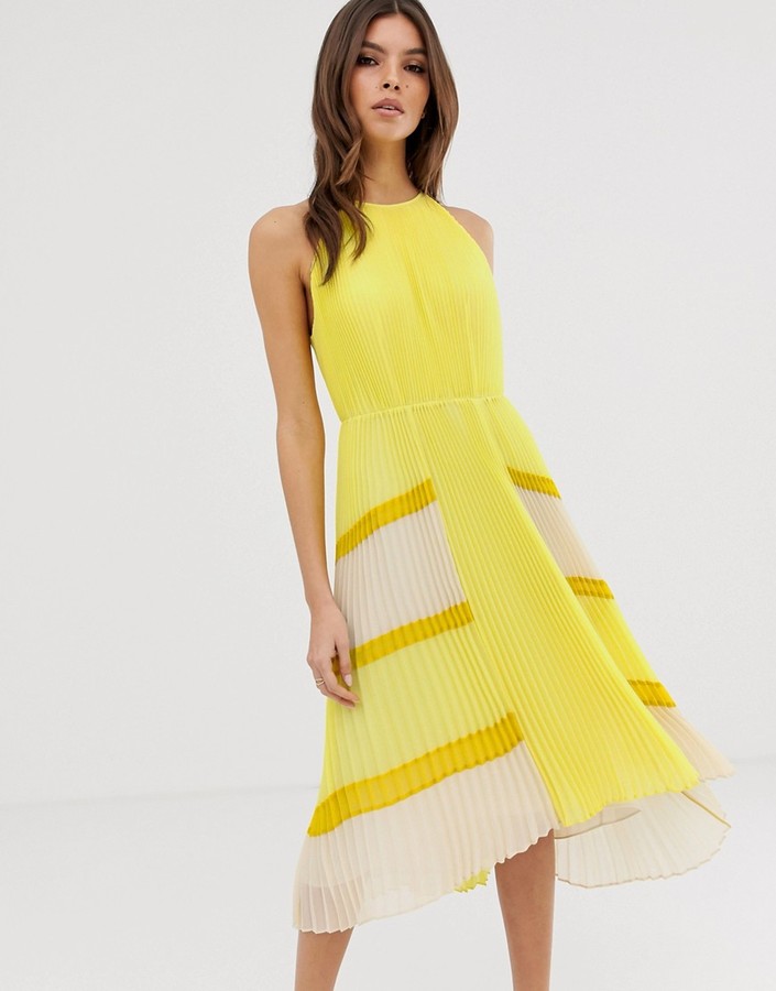 ted baker pleated midi dress
