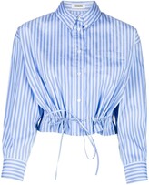 Thumbnail for your product : Sandro Tamara cropped stripe shirt