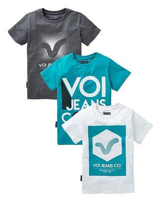 Voi Jeans Boys Printed Pack of Three T-Shirts