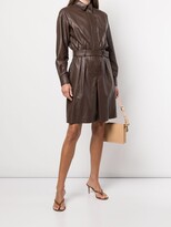Thumbnail for your product : Brunello Cucinelli Leather Belted Shirt Jumpsuit