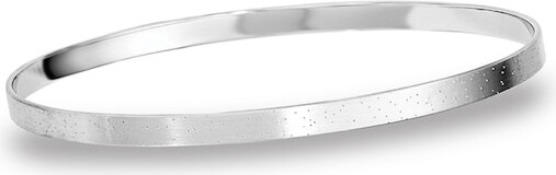Zales 4.0mm Textured Slip-On Bangle in Sterling Silver