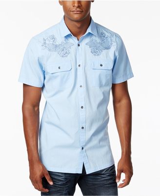 INC International Concepts Embroidered Short-Sleeve Shirt, Created for Macy's