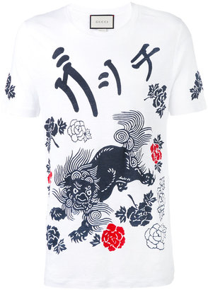 Gucci L'aveugle par amour dragon t-shirt