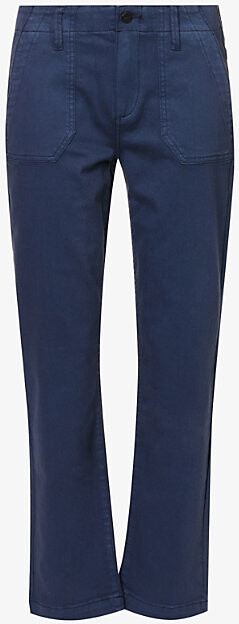 Paige Womens Vintage Navy Haze Mayslie Straight-Leg Mid-Rise Stretch-Denim Jeans 31