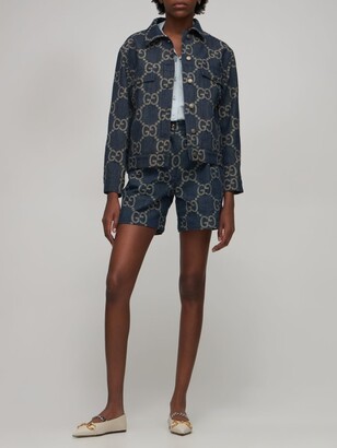 Gucci GG pattern denim jacket - ShopStyle