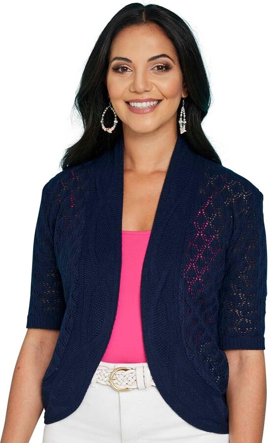 Chums Lightweight Pointelle Knit Bolero Shrug Elegant ShopStyle