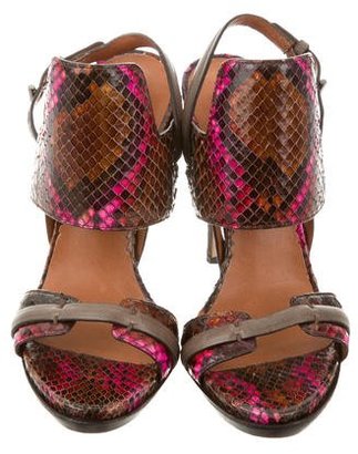 Reed Krakoff Snakeskin Multistrap Sandals