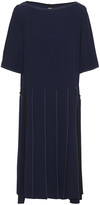Thumbnail for your product : Marni Pleated Embroidered Crepe De Chine Dress
