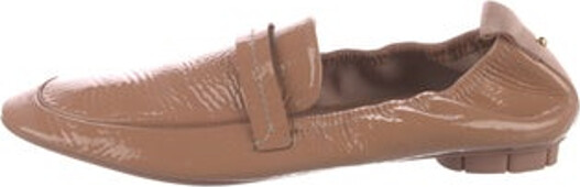 Ferragamo Patent Leather Loafers Neutrals Round-Toes