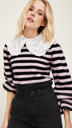 Ganni Soft Wool Knit Pullover Sweater