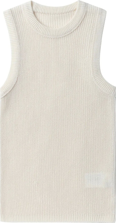 Low Classic Crew-Neck Sleeveless Knitted Top
