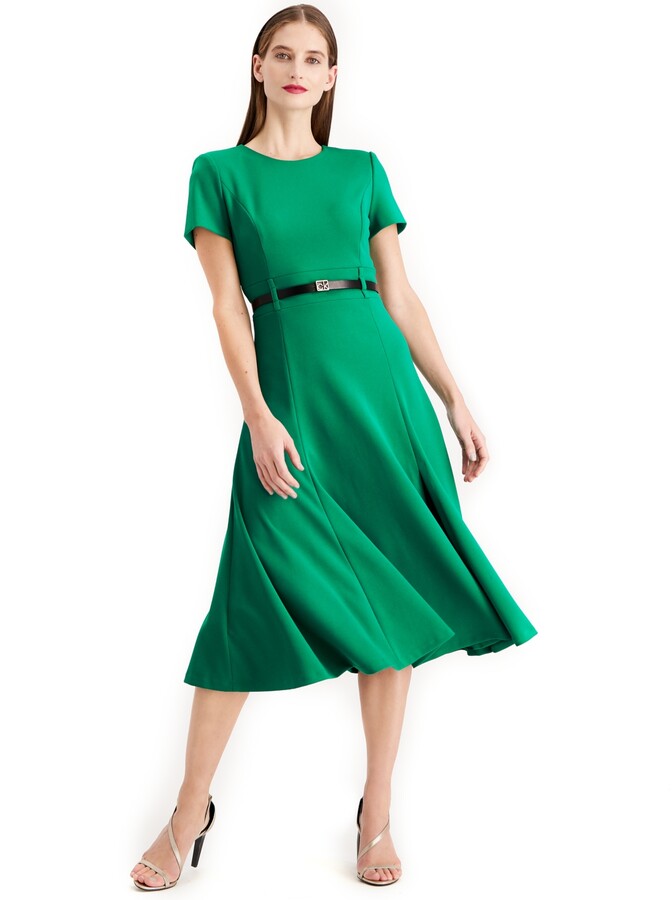Calvin Klein Belted A line Midi Dress - ShopStyle