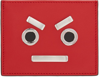 Fendi Red 'Fendi Faces' Card Holder
