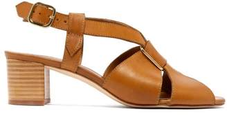 A.P.C. Jessica Leather Slingback Sandals - Womens - Tan
