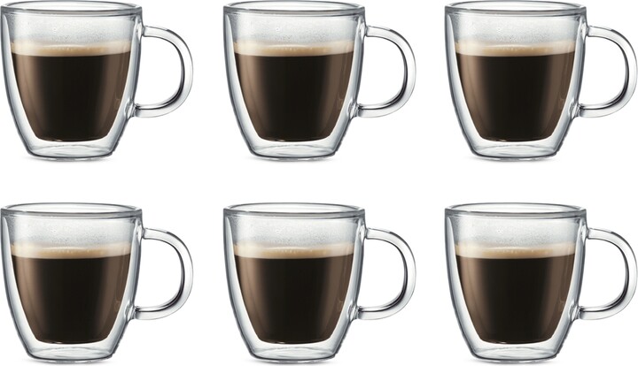 Bodum Bistro 10-Oz. Double-Wall Glass Mug, Set of 6