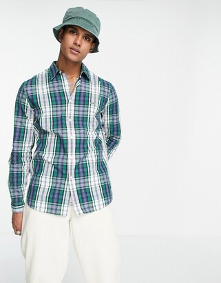 Lacoste checked long sleeve shirt - ShopStyle