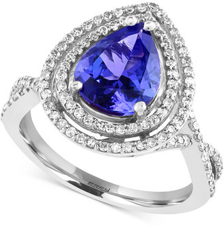 Effy Tanzanite Royale by Tanzanite (2-1/10 ct. t.w.) and Diamond (1/2 ct. t.w.) in 14k White Gold, Created for Macy's