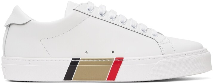 Burberry White Bio-Based Striped Sole Sneakers - ShopStyle