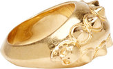 Thumbnail for your product : Alexander McQueen Gold Skulls & Horns Ring